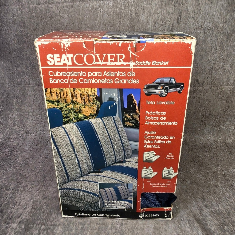 Saddleman Saddle Blanket Truck Bench Seat Headrest Cover Navy Blue 02254-03